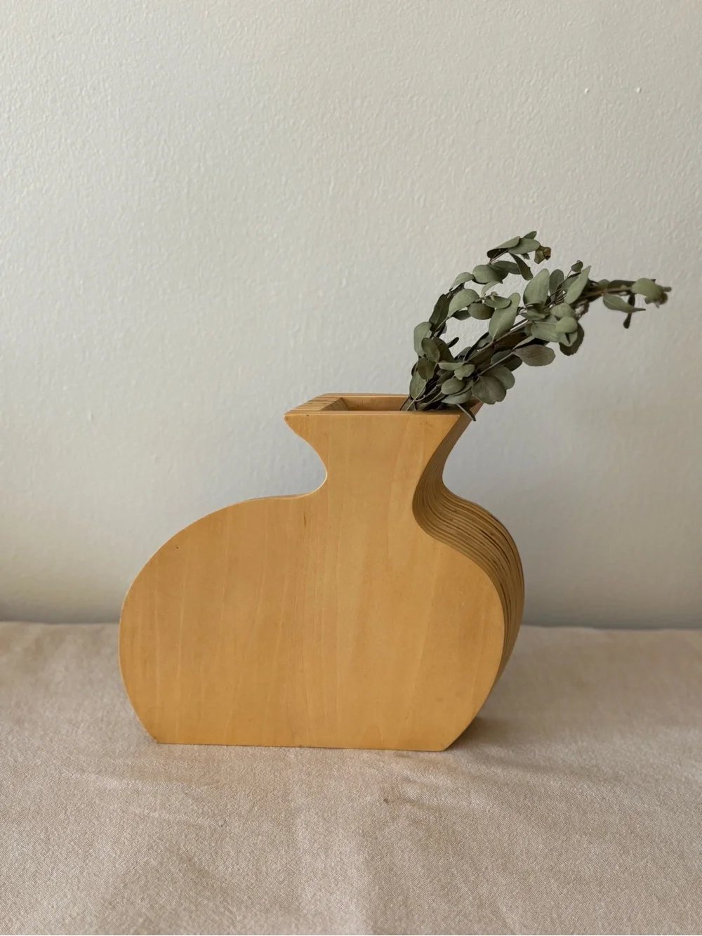 Vase Vintage Two-Tone Wood - Brown and Tan
